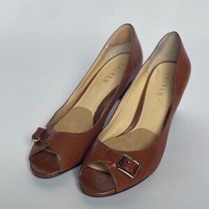 Lauren Ralph Lauren Women's Damaris Brown Block Pump Heels Size 10 B